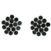 Black Austrian Crystal Cluster Earrings Titanium Post