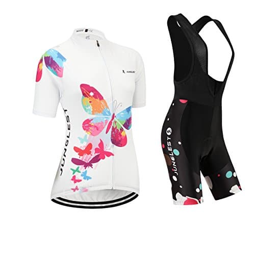 (3D pad)(Type:Set(Black Bib) size:L) breathable perspiration Cycling Women Sleeve Jerseys Jersey Fashion performance Short vest windbreaker