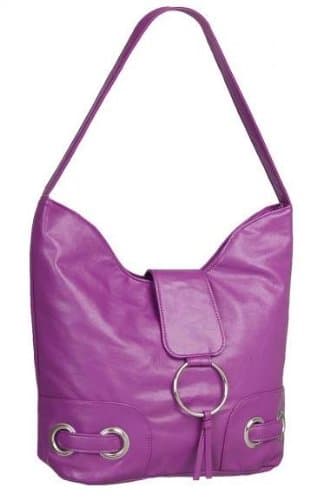 Ruby Purple Faux Leather Shoulder Bag