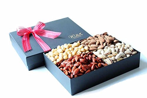 Wellivo Kenzo Nuts Selection Gift Box 1kg - Nuts platter of assorted lemon almonds, roasted salted almonds pistachios hazelnuts