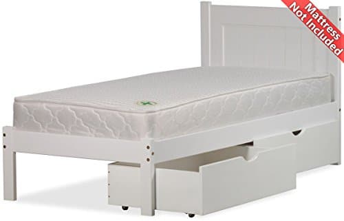 Amani King Size White Bed Frame - 2 Drawers