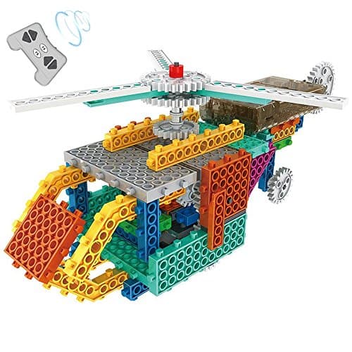 Remote Control Helicopter Block, RC Electric Plane Building Block Brick Toys, Robotic Engineer STEM Kit for Kids, 2 in 1 Construction Set With 106 PCS, Birthday Present for Children (RC Helicopter Blcok)