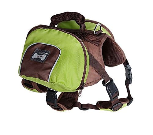 Hubulk Dog Saddlebag Backpack Adjustable Style Dog Accessory Harness Bag for Medium and Large dogs Outdoor Waterproof Portable Travel Hiking Camping Training (Green,M)