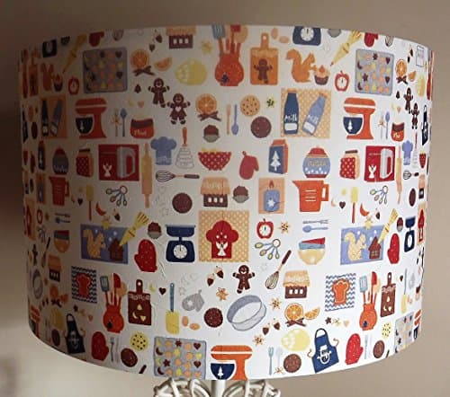 Retro Kitchen Lampshade multi off white.