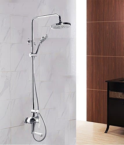 hongrun Solid brass three gear pressure switch shower set bathroom shower Hand Spray Head Stainless Steel Round Top Spray Shower