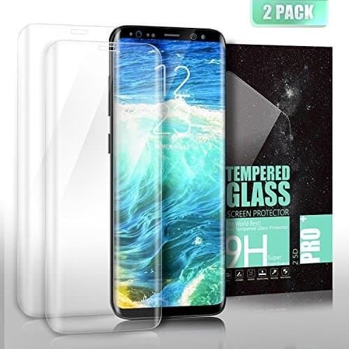 Kiomi Galaxy S8 Screen Protector, [2 Pack] Galaxy S8 Tempered Glass 3D Full Coverage Screen Protector, 9H Hardness, HD Ultra Clear, Scratch Resist, Anti-Fingerprint HD Protection Film