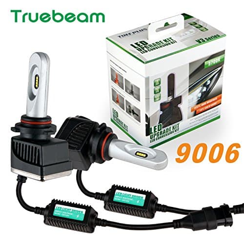 Truebeam 2PCS 9006 Led Headlight Bulbs Car Single Beam Conversion Kit with Philips Led 5700K 55W 5300LM Bright White Light
