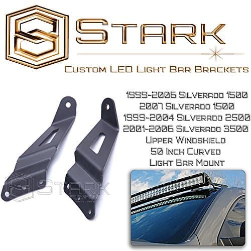 50 Inch Curved LED Light Bar Mount Brackets Upper Windshield 00-06 2000-2006 Chevrolet Suburban 1500 2500 / Tahoe by Star K