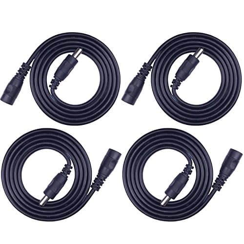 Kabenjee 4x 1 m DC Power Extension Cable, 5.5 mm x 2.1 mm DC Extension Connector Wire for LED Strip CCTV Security Camera Surveillance Monitor IP Camera Car DVR, AHD Systems