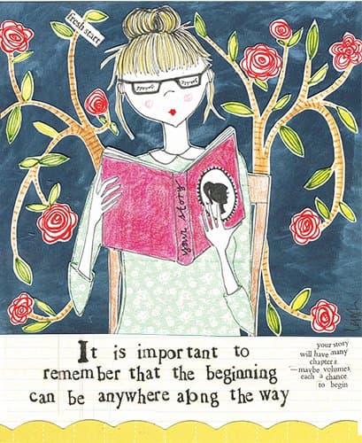 Curly Girl Beginning Card