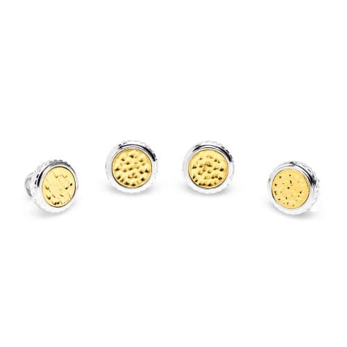 Ravi Ratan Sterling Round Two Tone Hammered Opus Studs