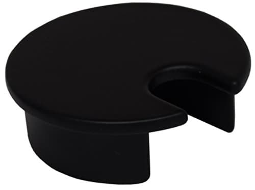 D.H.S. 40mm (1-9/16") Diameter Hole - Round Metal Cable Grommet - Wire Orginizer for Computer & Office Desk - 1/2" x 1/2" Cord Opening - Black Epoxy