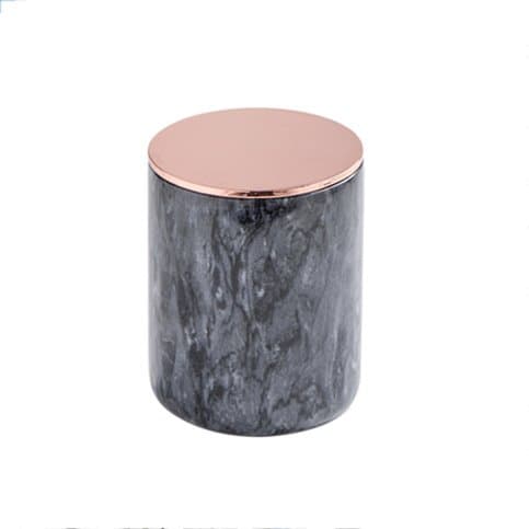 Marble Table ware Coffee Cup Candle Holder with Lid for Home Décor /Gift (Black)
