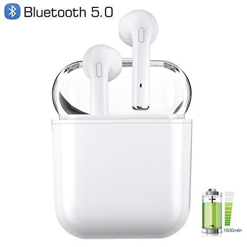 Bluetooth Headset I8X, in-Ear Stereo Headset with Microphone and Charging Compartment, Noise-reducing Bluetooth Headset Compatible with Most Smartphones