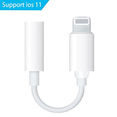 Lightning Jack Adapter, Lightning to 3.5 mm Headphone Jack Adapter Lightning Connector to 3.5mm AUX Audio Jack Earphone Extender Jack Stereo for iPhone X 8 7 Plus iPod Support iOS 11 and more