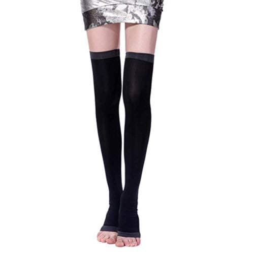 DDTing 1pair Varicose Veins Compression Burn Fat Super Thin Sleeping overnight Slimming Stockings lady's Beauty Leg Slim legging goodService Black