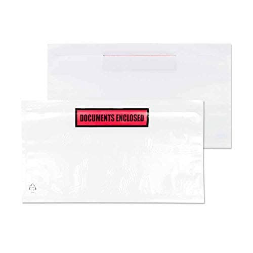 Blake Purely Packaging DL 235 x 135 mm Printed Documents Enclosed Wallet Envelopes Peel & Seal (PDE32) Clear - Pack of 1000