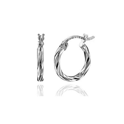 Round Twisted Earring Hoops Sterling Silver .925