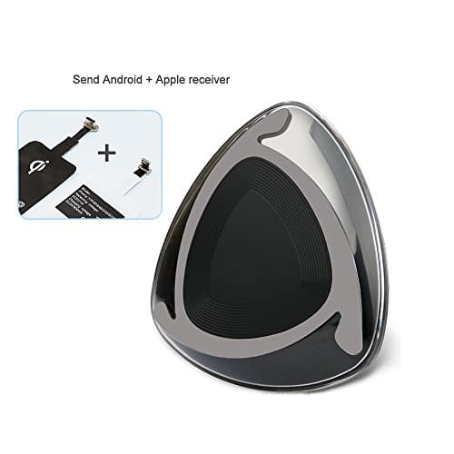 Qi Wireless Charging Receiver Pad Kit,Langxian Universal Fast Charge QI Wireless Charger Pad Film Patch Module For iPhone X/8/8 Plus,Samsung Galaxy Note 8/S8/S8+/S7, USB Cable (Black Kit)