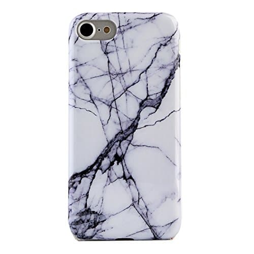 White Gray Marble iPhone 7 Case by Velvet Caviar Protective Phone Cover (White Gray Marble)
