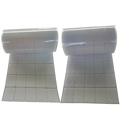 WISHAVE 200 Sets White Square Straps Sticky Back Tapes 2cm x 3cm Self Adhestive Hook And Loop Strips