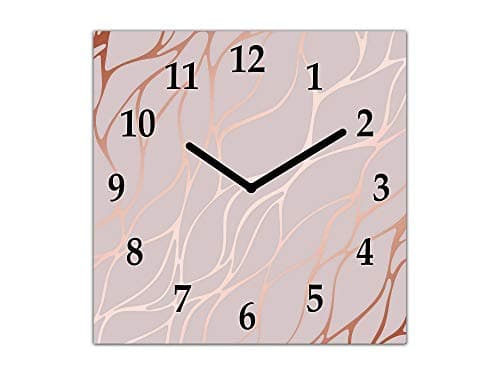 Concept Crystal Glass Wall Clock – Wall Clock Unique Design – Silent Clock for Home Décor TG10B Surfaces Series: Rose Gold