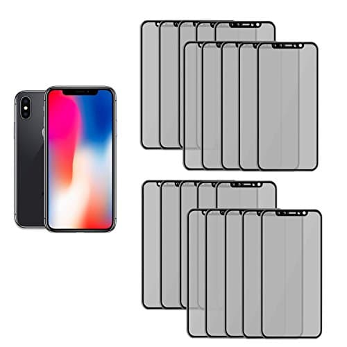 20PK- Reliable and Long Lasting Privacy Screen Protector for Apple iPhone X by SkylerShield, Scratch Proof Anti Spy 3D Full Cover Tempered Glass Screen Protector for Apple iPhone X, iPhone 10