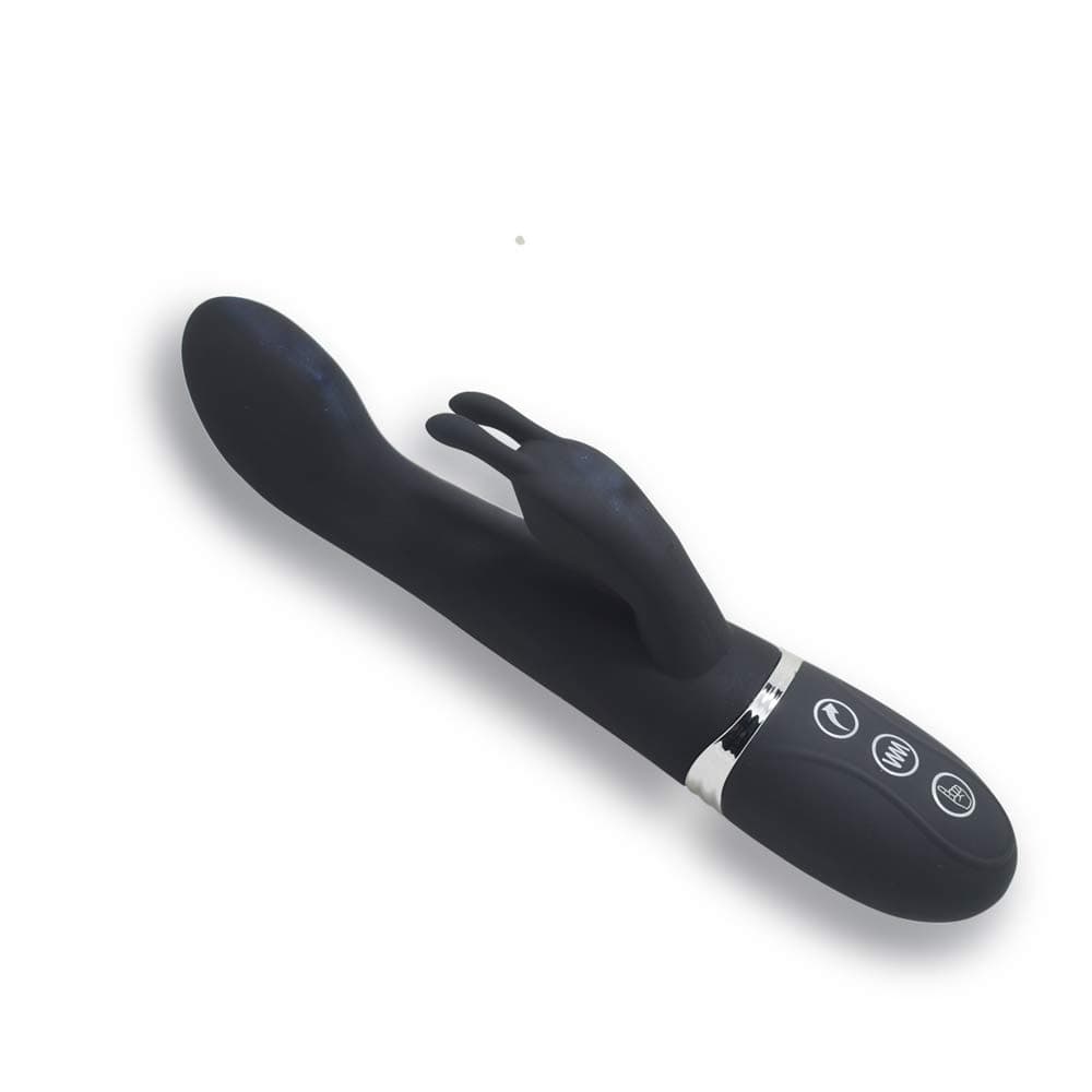 9 inch Multiple Speed Soft Silicone Rechargeable Waterproof Powerful Vibrations Dual arm Women Toy Black S01