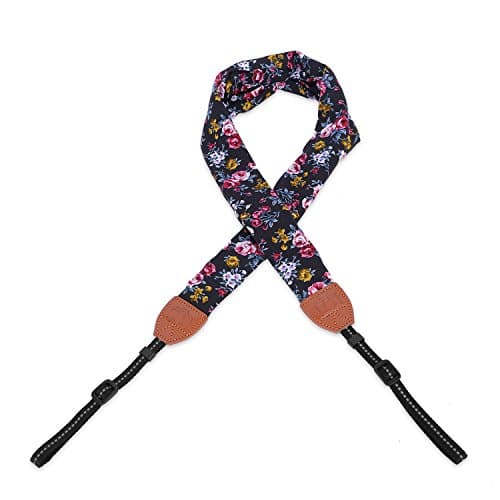 Iigingko Camera Strap,Camera Belt All DSLR Camera Nikon/Canon / Sony/Olympus / Samsung/Pentax ETC (Purple Flower)