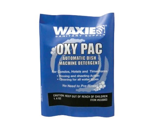 WAXIE Oxy Pac Powdered Automatic Dishwash Machine Detergent, 1.4 oz Packet (Case of 100)