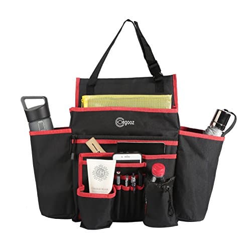 E EGOOZ Car Front Back Seat Organizer, Large Capacity, Super Sturdy, 9 Storage Pockets, Easy Use, Multi-Function Storage Bag, keeps your car clean and well organized.