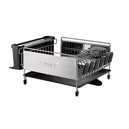 Dish Drainers Draining in Kitchen | Drain Rack with Cutlery Tableware Holder and Draining Tray | Stainless Steel Drainer Rack
