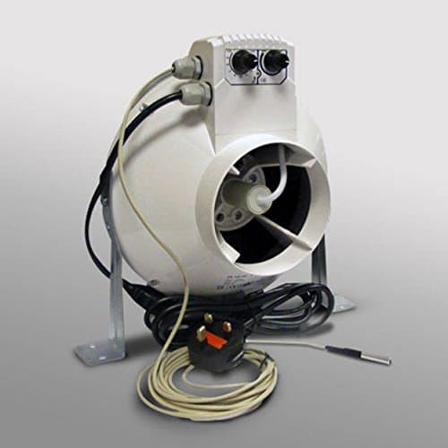 Hydroponic Grow Room Extractor Fan - With Built-In Temperature Control And Speed Control - Quiet Running External Rotor Motor With Thermal Overload Protection