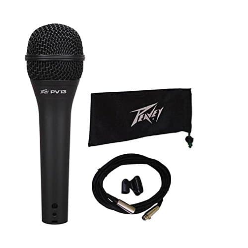 Peavey PVI100 Cardioid Dynamic Microphone - Includes 6m XLR Cable, Mic Clip and Carrying Bag