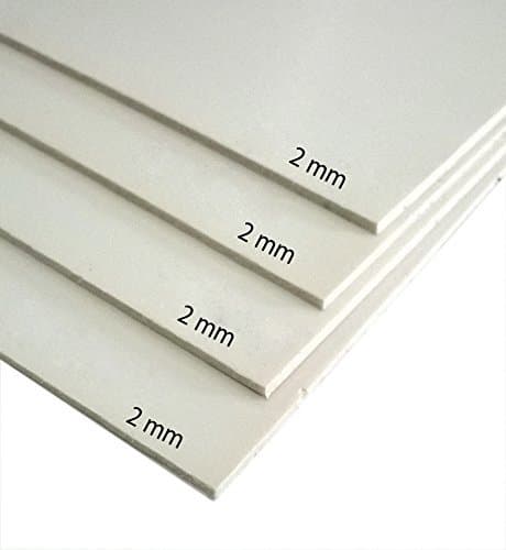Sunboard 2 mm Thickness(NOT a Foam Board)-for mounting,Casting Patterns,Painting, aero-modellers,Architectural Models-Pack of 4
