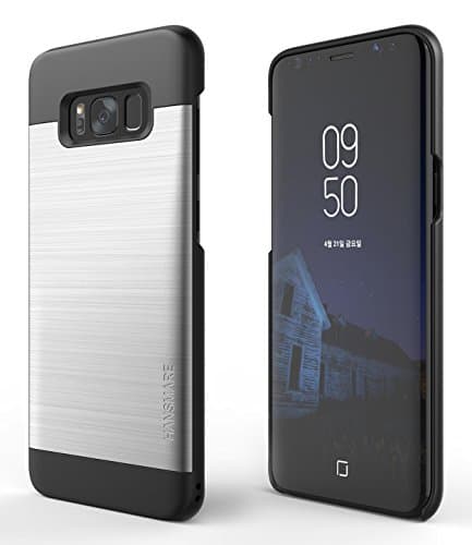 Galaxy S8 Plus Case, HANSMARE INO LINE[Brushed Polycarbonate Textures][Shockproof][Drop Protection][Silver] Premium Shock Absorbing Protective Metal Case for Samsung Galaxy S8 Plus 6.2" (Silver Black)