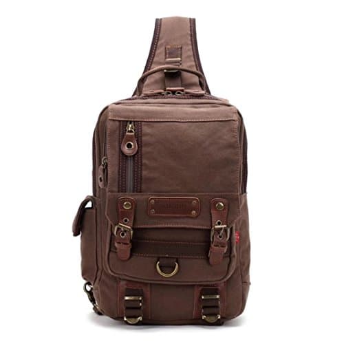 Justpack Canvas Cross Body Messenger Bag One Strap Shoulder Backpack Oversized Sling Bag Travel Rucksack