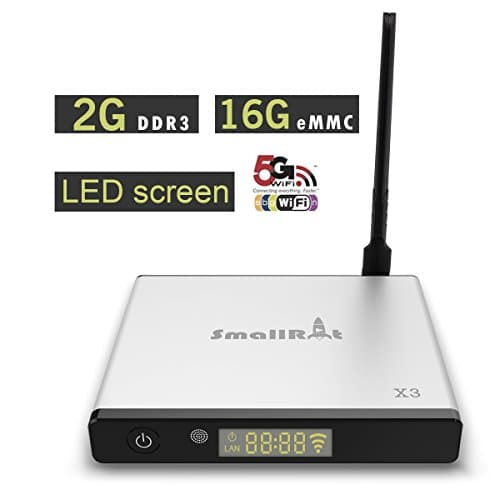 SmallRocket X3 Android 6.0 Box Powered by Amlogic S905X Quad Core with 2GB RAM 16GB eMMC with LED Display Enhanced Signal Antenna Bluetooth 4.0