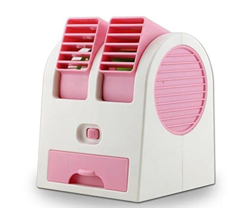 1PCS Adjustable Aircon Dual Air Outlet Mini Table with USB Plug and Built-in Battery Box, Fan Portable Mini Aircon Fan for Home and office School (with Free Gift)