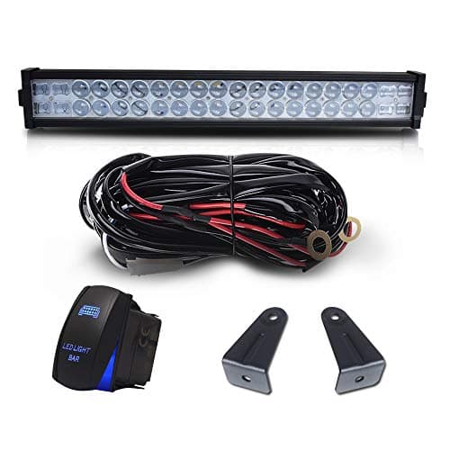 DOT 22" Inch 120W Led Light Bar Combo Grill Windshield Bumper Light Bar + 1x Rocker Switch + 1x Wiring Harness for Trailer Boat SUV ATV Truck Jeep Wrangler Dodge Chevy Ford F150 F250 Tractor Toyota