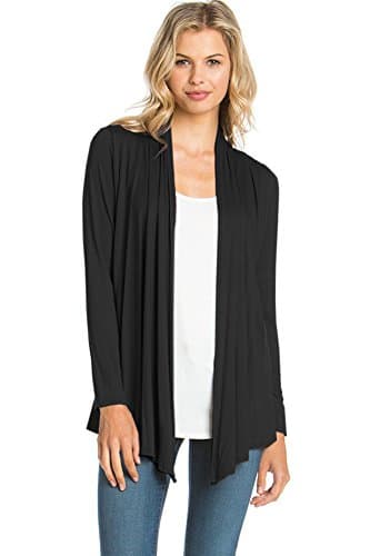 Basic Long Sleeve Open Front Cardigan (S-XXXL) - Made in USA