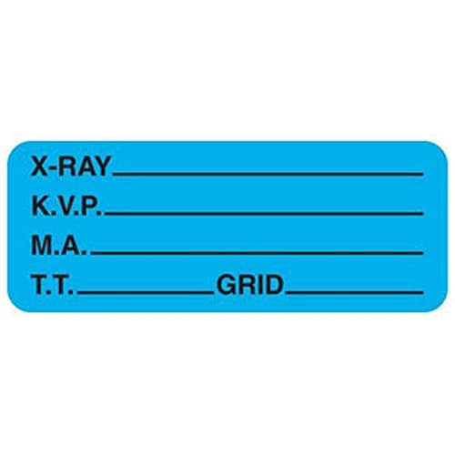 X-Ray K.V.P. 2-1/4" x 7/8" Lt Blue Label (Roll of 420)