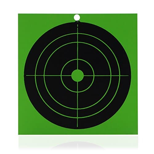 Bostom Reactive Splatter Targets ( 50 Pack ) - 4" Target Sticker - Shots Burst Bright Fluorescent Green Upon Impact - Gun, Rifle &amp; Airsoft Targets