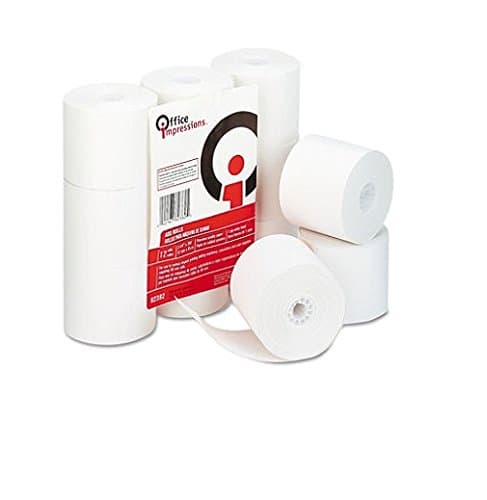 Office Impressions Calculator Plain Paper Rolls, 2.25 Inches Width x 150 Feet Length, White, 12 per Pack (82382)