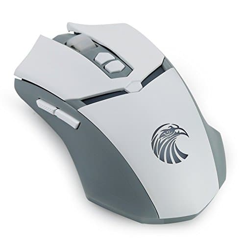 Easterntimes 2.4GHz Wireless Gaming Mouse 2400 DPI 7 Button for PC Laptop Desktop Notebook (White)