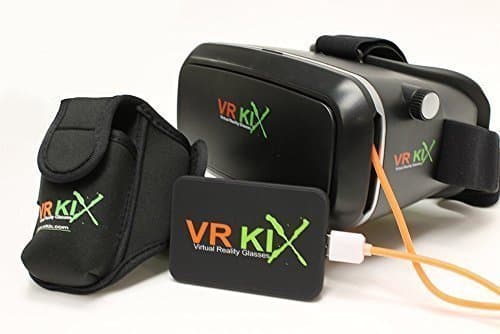 VRKIX Virtual Reality Headset Power Kit 3D Video Glasses VR Google Cardboard QR Code VR Headset for 360 Viewing Using Your Smartphone