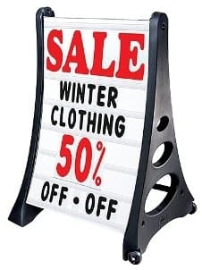 Quick Loading Deluxe Sidewalk Sign Message Board - White