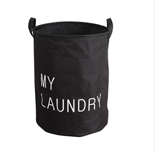 Foldable Laundry Basket Polyester Storage Bag Hamper Waterproof Toys Organizer Tidy Clothes Holder White - intl