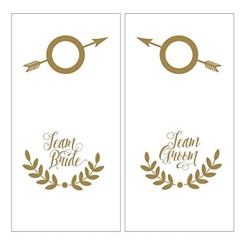 Rustic Wedding Vinyl Decal Set for Cornhole Game Boards | Team Bride | Team Groom