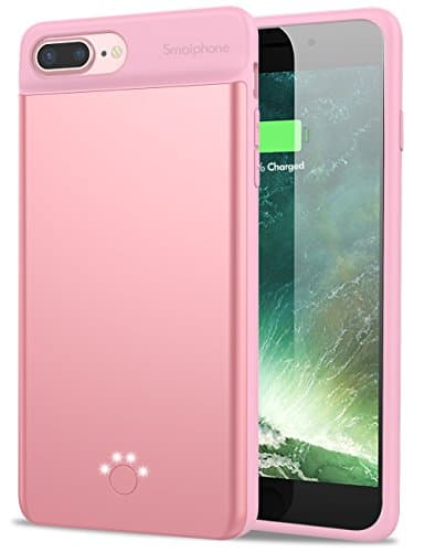 iPhone 7 Plus Battery Case,Smaiphone Ultra Thin Extended Rechargeable Battery Case for iPhone 7 Plus / iPhone 6 Plus / iPhone 6s Plus with 4000mAh Capacity (5.5"- Rose Gold - iPhone 7 Plus)